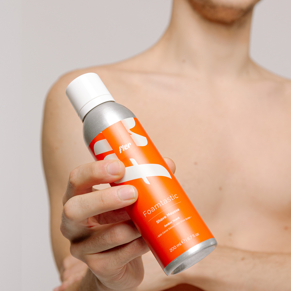 FLER Foamtastic Shave Mousse Amber Scent 200ml - Мус для гоління з екстрактом моркви та маслом ши - фото №5
